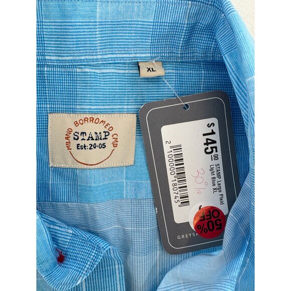 New Milano Borromeo CMP Plaid Button Up Shirt, Men's Sz XL $145 Orig - Picture 3 of 7